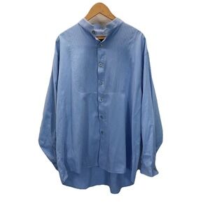 Frontier Classics Wms XL Blue Button Up Long Sleeve Blouse Reenactment Prairie